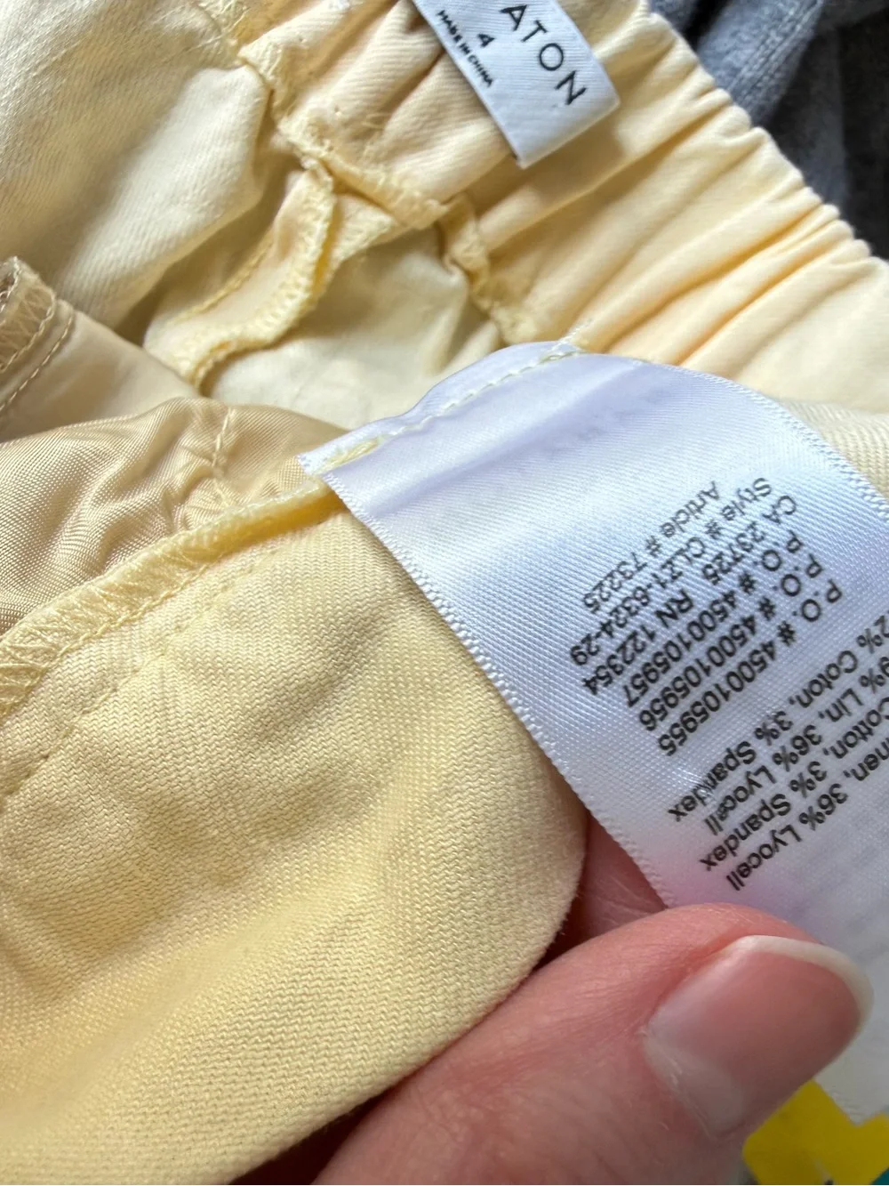 Aritzia Babaton Butter Yellow Linen Blend Pants Size 4